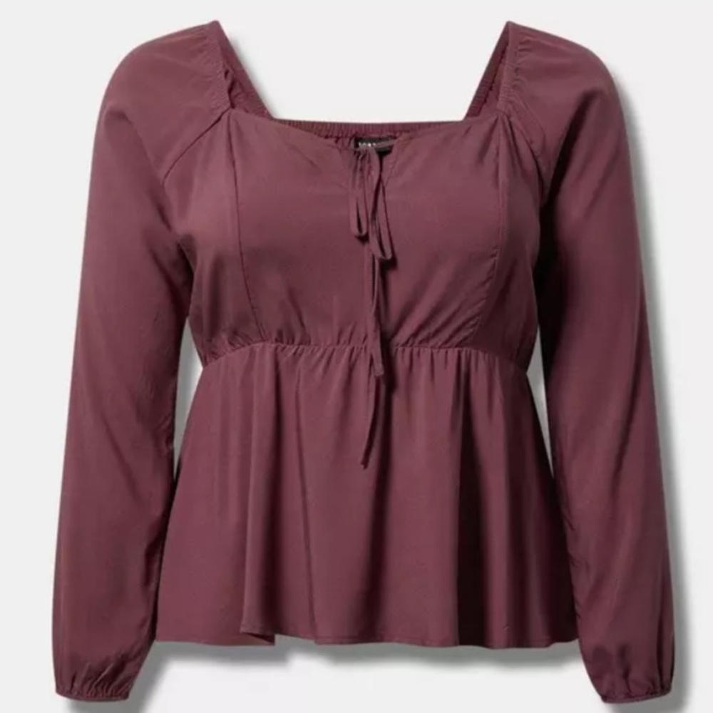 Torrid Peplum Long Sleeve Blouse